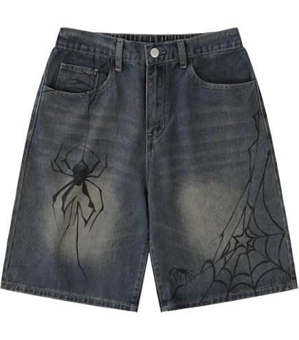 Ponitrack Jorts Women Baggy Vintage Acid Wash Jean Shorts Grunge